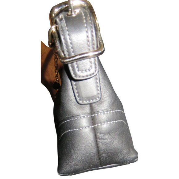 Coach 2007 Black Leather Hampton Demi Baguette Hobo Satchel Bag 8A64 - Picture 3 of 10